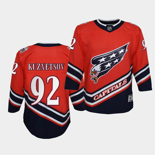 Youth Washington Capitals #92 Evgeny Kuznetsov 2021 REVERSE RETRO JERSEYS Red