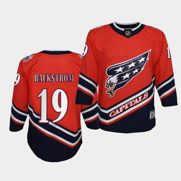 Youth Washington Capitals #19 Nicklas Backstrom 2021 REVERSE RETRO JERSEYS Red