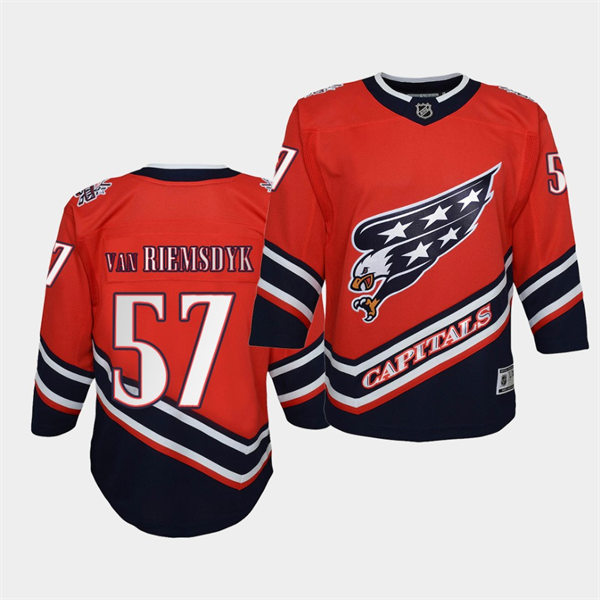 Youth Washington Capitals #57 Trevor van Riemsdyk 2021 REVERSE RETRO JERSEYS Red