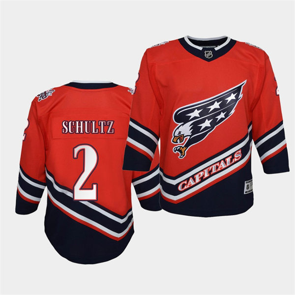 Youth Washington Capitals #2 Justin Schultz 2021 REVERSE RETRO JERSEYS Red