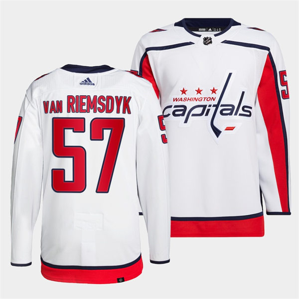 Men's Washington Capitals #57 Trevor van Riemsdyk adidas Away White Jersey