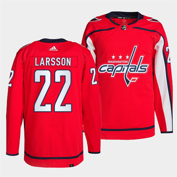 Men's Washington Capitals #22 Johan Larsson adidas Home Red Jersey