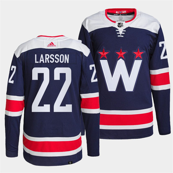 Men's Washington Capitals #22 Johan Larsson Navy Alternate Primegreen Player Jersey