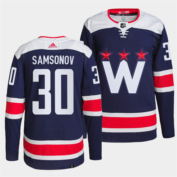 Men's Washington Capitals #30 Ilya Samsonov Navy Alternate Primegreen Player Jersey