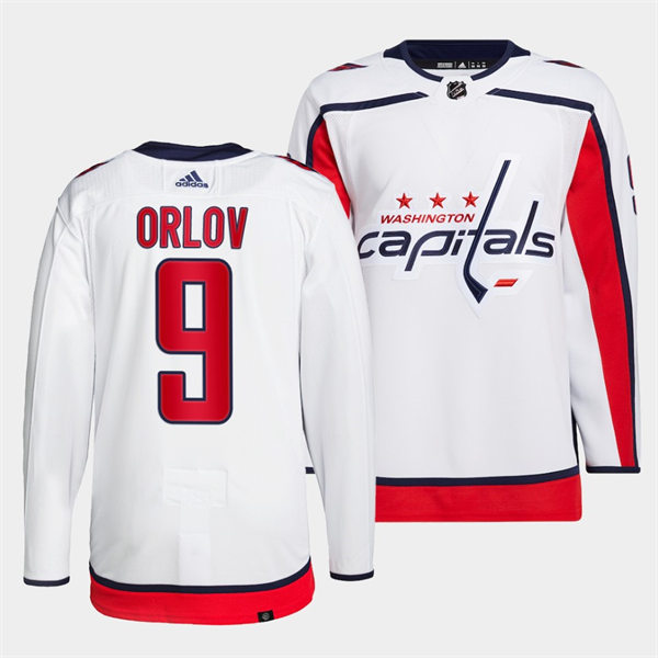 Men's Washington Capitals #9 Dmitry Orlov adidas Away White Jersey