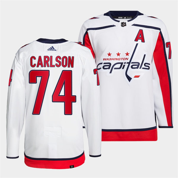 Men's Washington Capitals #74 John Carlson adidas Away White Jersey