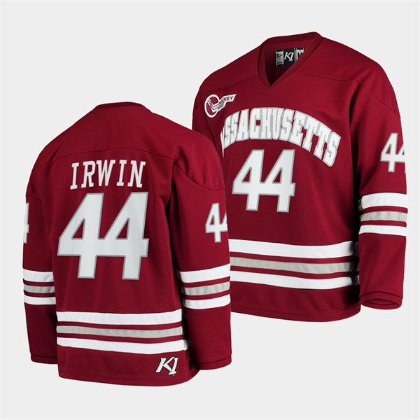 Mens Massachusetts Minutemen #44 Matt Irwin Adidas 2021 Maroon College Hockey Jersey