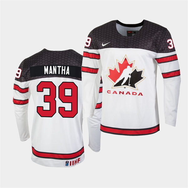 Mens Canada 2021 IIHF U18 World Championship #39 Anthony Mantha Nike White Jersey