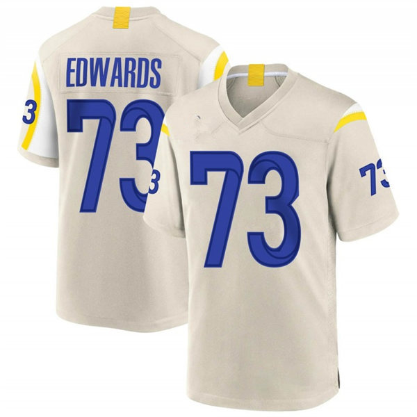 Mens Los Angeles Rams #73 David Edwards Nike Bone Vapor Limited Football Jersey