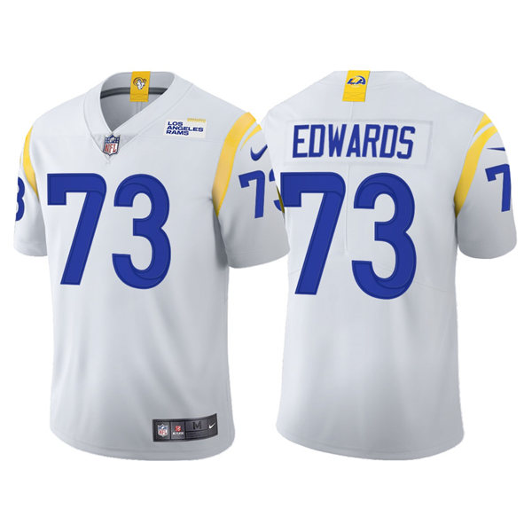 Mens Los Angeles Rams #73 David Edwards Nike Whie Away Vapor Untouchable Limited Jersey