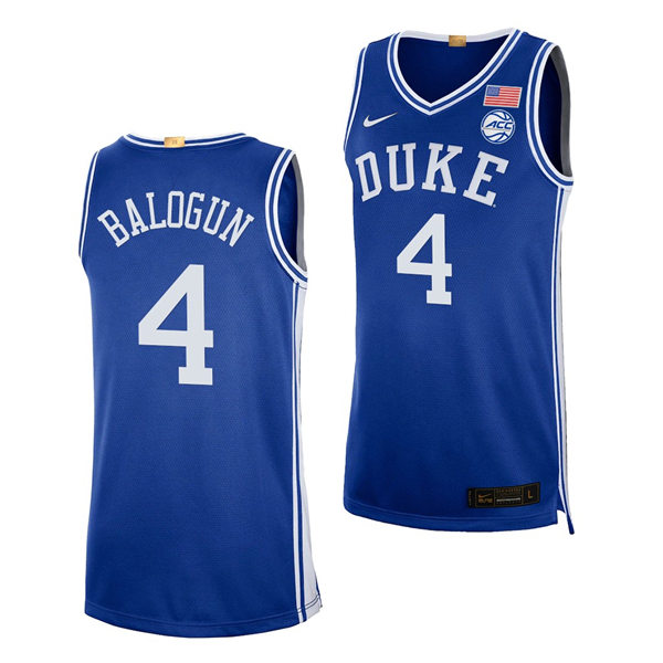 Mens Duke Blue Devils #4 Elizabeth Balogun Nike Royal College Basketball Game Jersey