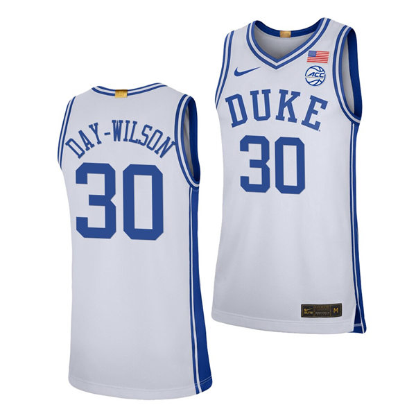3Mens Duke Blue Devils #0 Shayeann Day-Wilson Nike White College Basketball Game Jersey