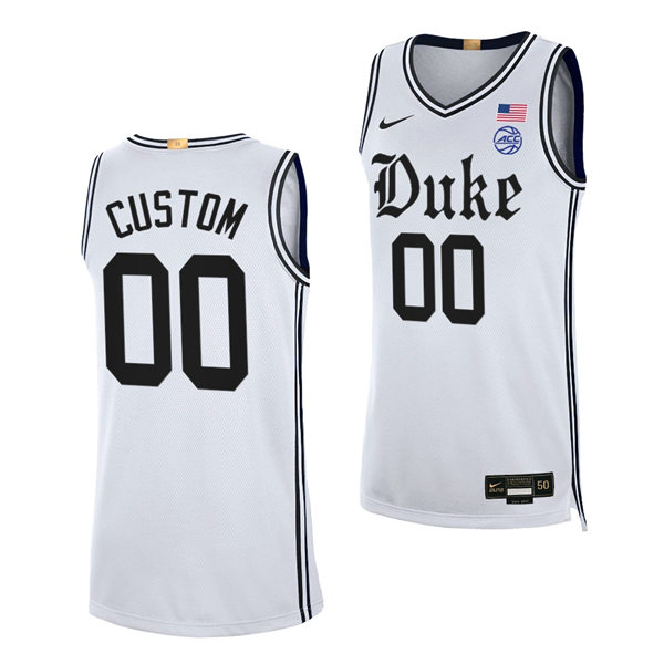 Mens Youth Duke Blue Devils Custom 2021-22 Nike White Cameron Brotherhood uniform Basketball Jersey