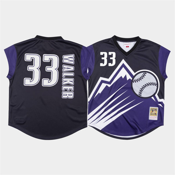 Men's Colorado Rockies #33 Larry Walker 1999 Purple Turn Ahead The Clock Throwback Jersey