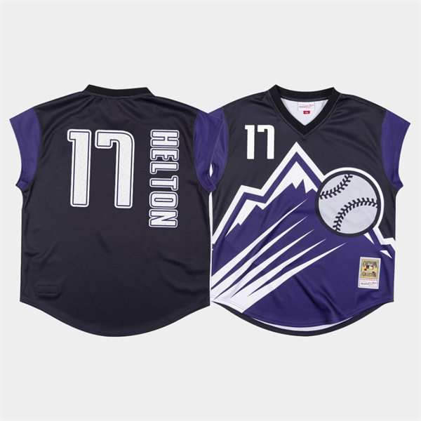 Men's Colorado Rockies #17 Todd Helton 1999 Purple Turn Ahead The Clock Throwback Jersey