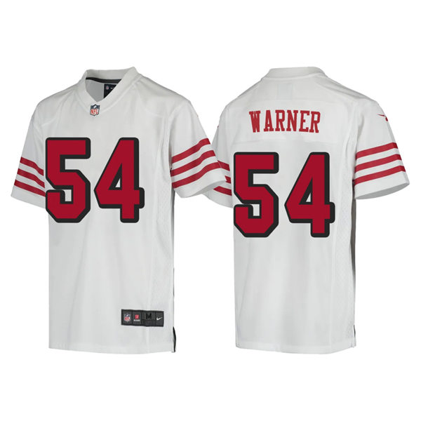 Youth San Francisco 49ers #54 Fred Warner Nike White Retro Throwback Classic Jersey