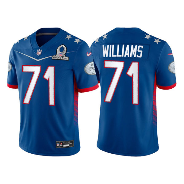 Mens San Francisco 49ers #71 Trent Williams Royal 2022 NFC Pro Bowl Game Jersey