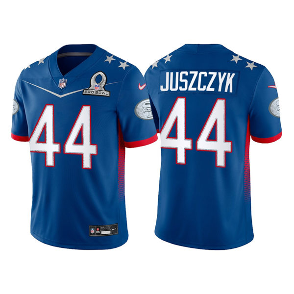 Mens San Francisco 49ers #44 Kyle Juszczyk Royal 2022 NFC Pro Bowl Game Jersey