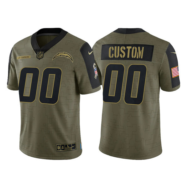 Mens Youth Los Angeles Chargers Custom Nike Olive 2021 Salute To Service Limited Jersey