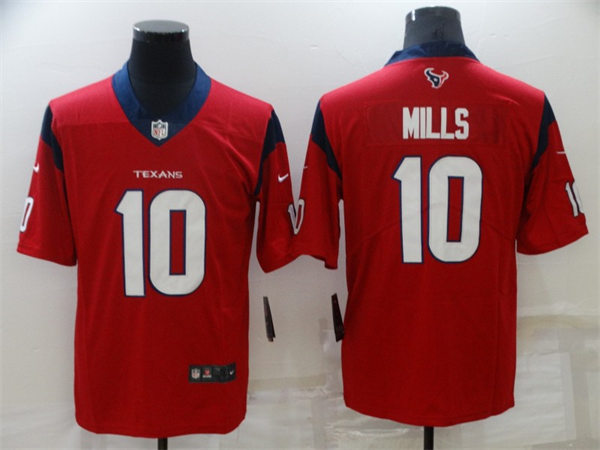 Mens Houston Texans #10 Davis Mills Nike Red Vapor Limited Jersey