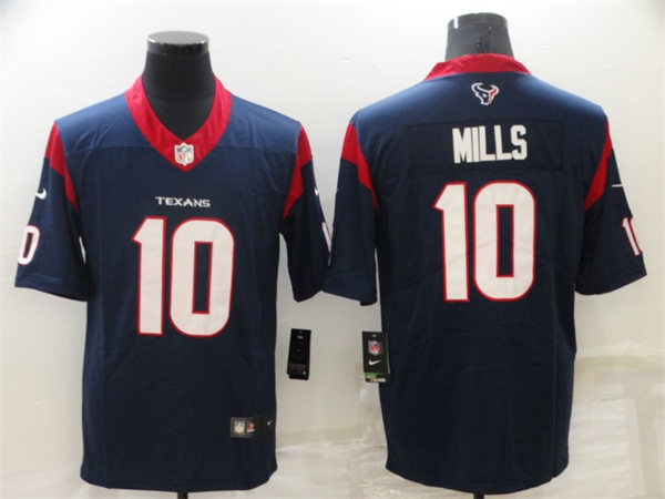 Mens Houston Texans #10 Davis Mills Nike Navy Vapor Limited Jersey