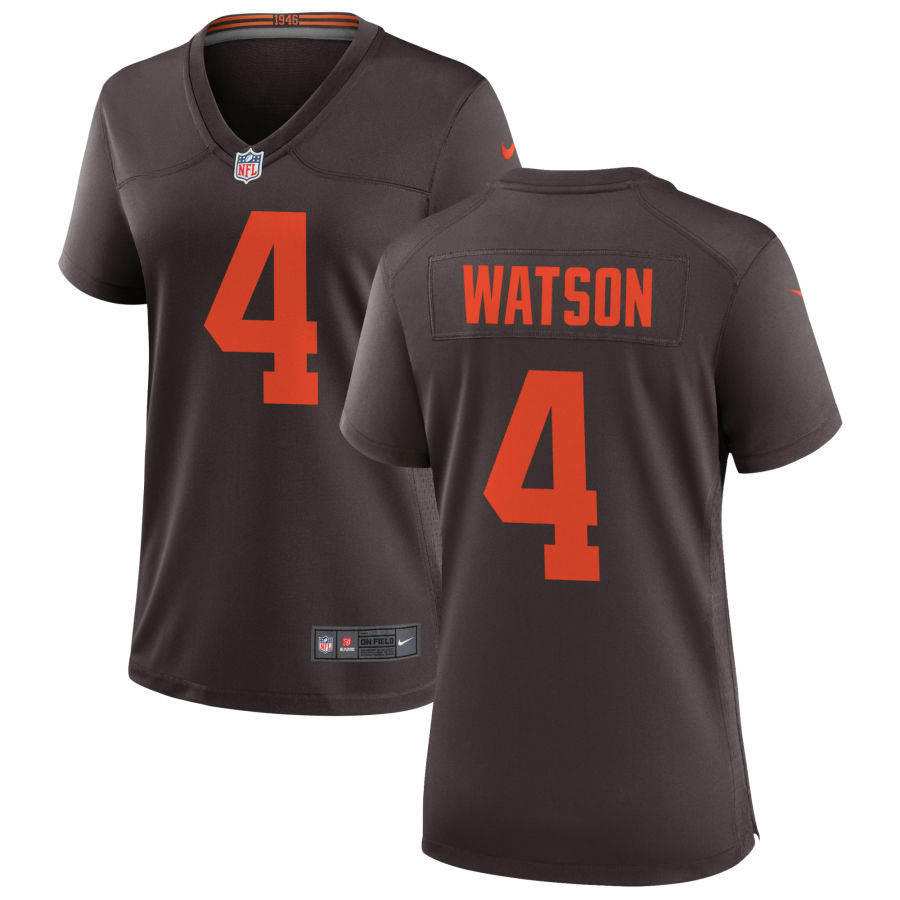 Women's Cleveland Browns #4 Deshaun Watson Nike Brown Alternate Limited Jersey