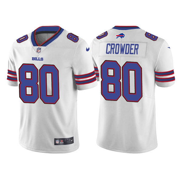Mens Buffalo Bills #80 Jamison Crowder Nike White Away Vapor Limited Jersey