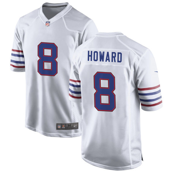 Mens Buffalo Bills #8 O. J. Howard Nike White Alternate Retro Vapor Limited Jersey