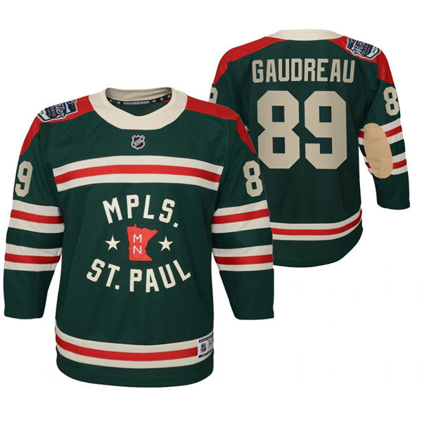 Youth Minnesota Wild #89 Frederick Gaudreau Adidas Green 2022 Winter Classic State of Hockey Jersey