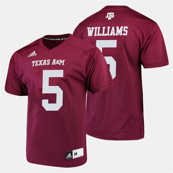 Mens Texas A&M Aggies #5 Trayveon Williams 2020 College Football Game Jersey Maroon