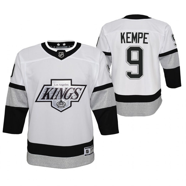 Youth Los Angeles Kings #9 Adrian Kempe adidas 2022 White Alternate Primegreen Jersey