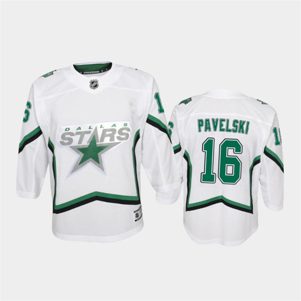 Youth Dallas Stars #16 Joe Pavelski adidas White 2021 Reverse Retro Jersey