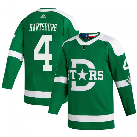 Men's Dallas Stars Retired Player #4 Craig Hartsburg adidas Green 2020 Winter Classic Jersey