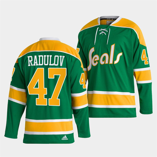 Men's California Golden Seals #47 Alexander Radulov adidas Green Team Classics Jersey