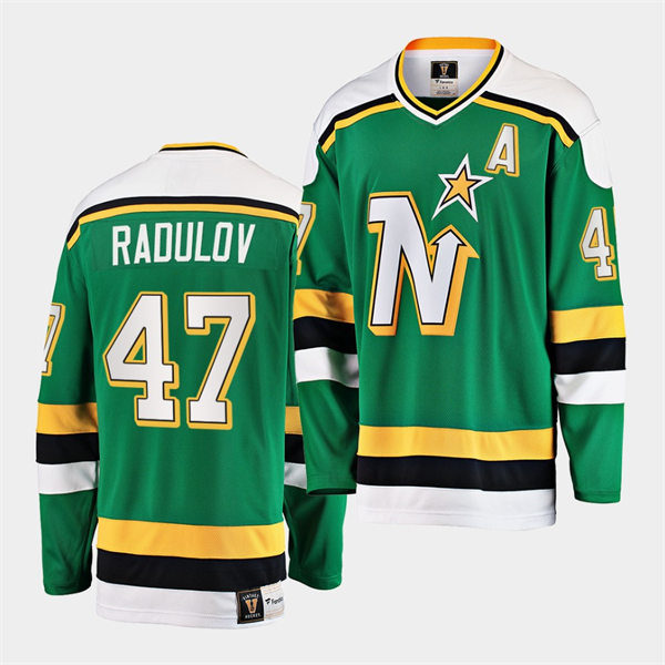 Mens Minnesota North Stars #47 Alexander Radulov Green Premie Heritage Vintage Jersey