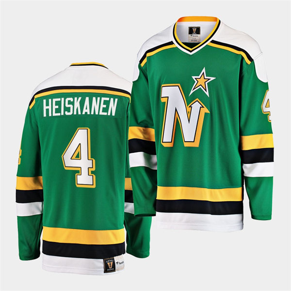 Mens Minnesota North Stars #4 Miro Heiskanen Green Premie Heritage Vintage Jersey