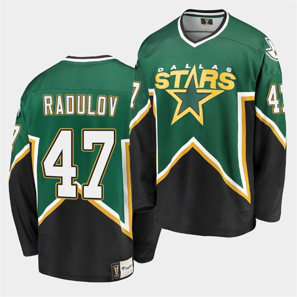 Men's Dallas Stars #47 Alexander Radulov Green Black Heritage Vintage Premier Jersey