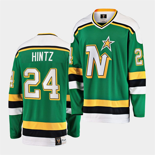 Mens Minnesota North Stars #24 Roope Hintz Green Premie Heritage Vintage Jersey