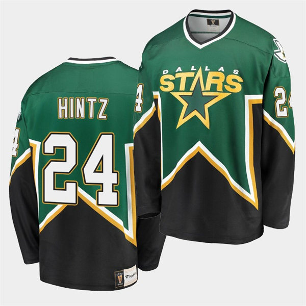 Men's Dallas Stars #24 Roope Hintz Green Black Heritage Vintage Premier Jersey