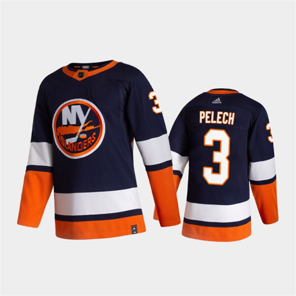 Men's New York Islanders #3 Adam Pelech Adidas Navy 2021 REVERSE RETRO JERSEYS