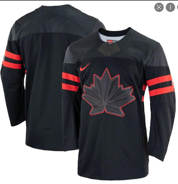 Mens Canada Hockey Blank Nike Black Alternate 2022 Beijing Winter Olympic Jersey