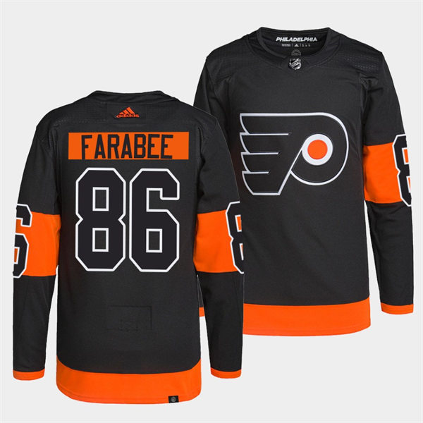 Mens Philadelphia Flyers #86 Joel Farabee adidas Black Alternate Jersey