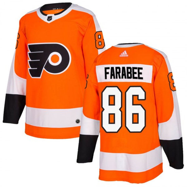 Mens Philadelphia Flyers #86 Joel Farabee adidas Home Orange Jersey