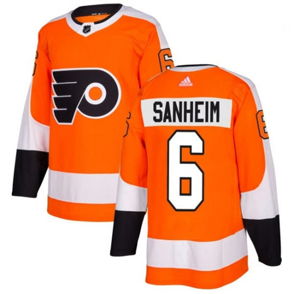 Mens Philadelphia Flyers #6 Travis Sanheim adidas Home Orange Jersey