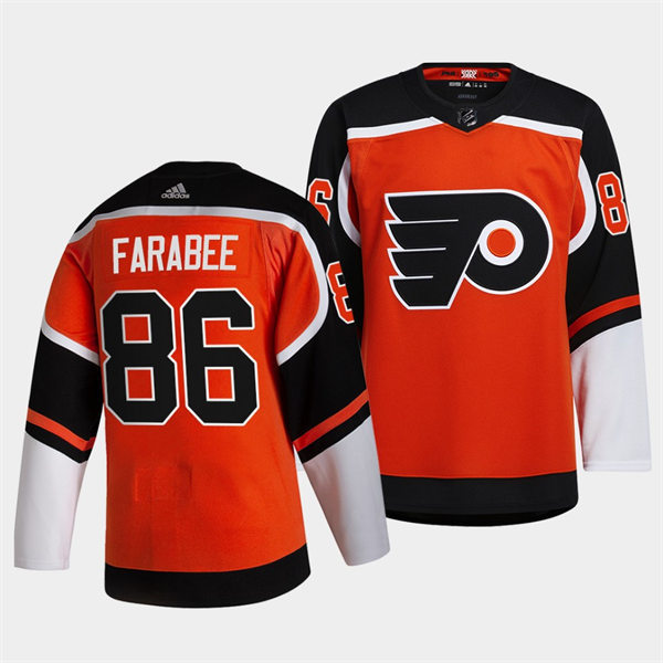 Mens Philadelphia Flyers #86 Joel Farabee adidas Orange 2020-21 Reverse Retro Jersey