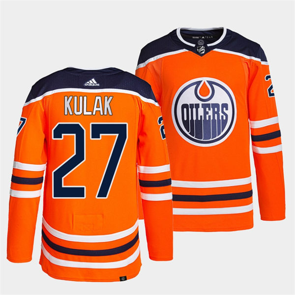 Men's Edmonton Oilers #27 Brett Kulak adidas Home Orange Jersey