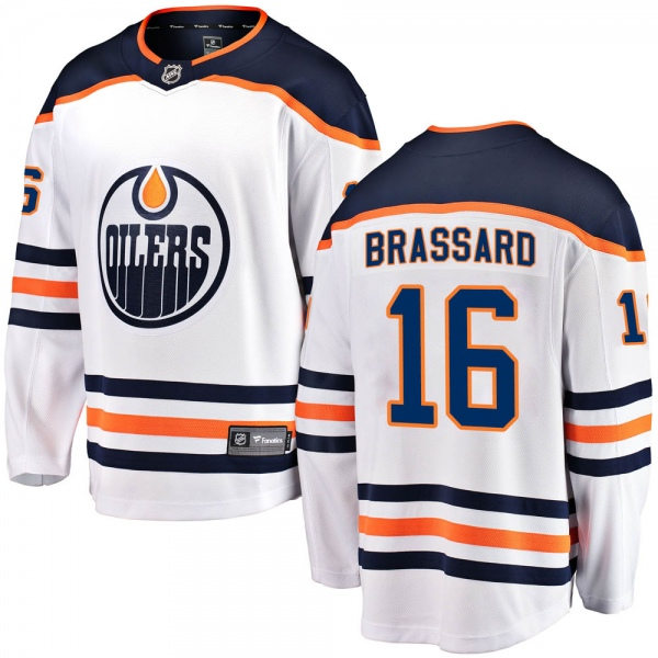 Men's Edmonton Oilers #16 Derick Brassard adidas Away White Jersey