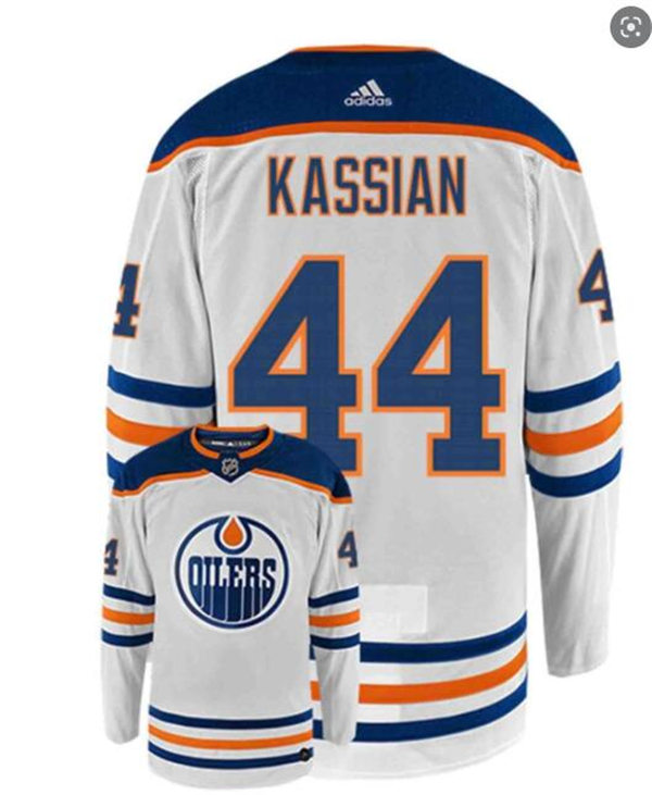Men's Edmonton Oilers #44 Zack Kassian adidas Away White Jersey