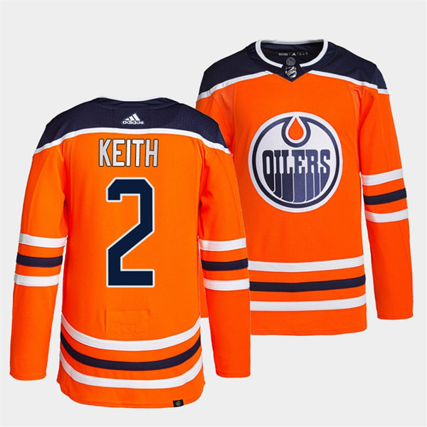 Men's Edmonton Oilers #2 Duncan Keith adidas Home Orange Jersey