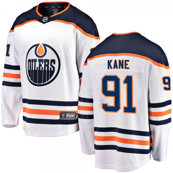 Men's Edmonton Oilers #91 Evander Kane adidas Away White Jersey